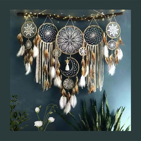 hanging dream catcher headboard.